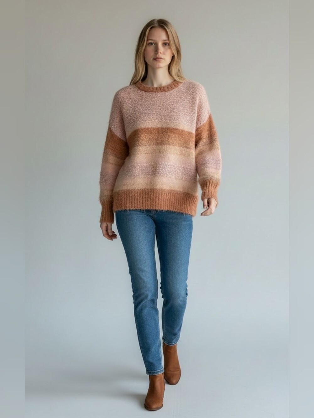Forever 21 Crew Neck Long Sleeve Sweater Size Misses Large